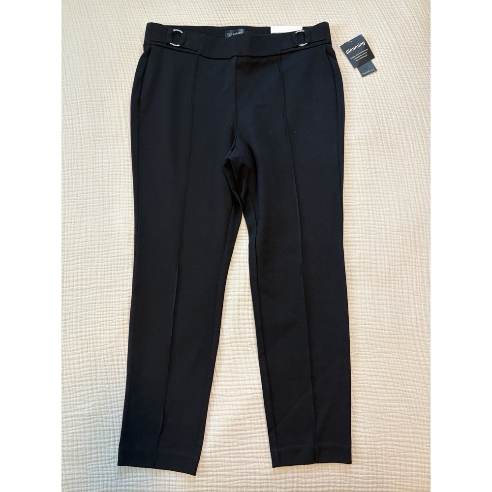RAFAELLA Classic Black Dress Pants SIZE 14 Petite The Slim High Rise Pull On